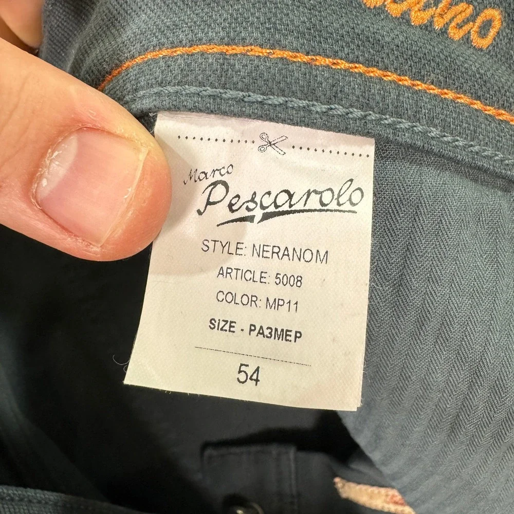 Marco Pescarolo Nerano M Mens 36x28 Pants Green Cotton Made in Italy Casual EUC